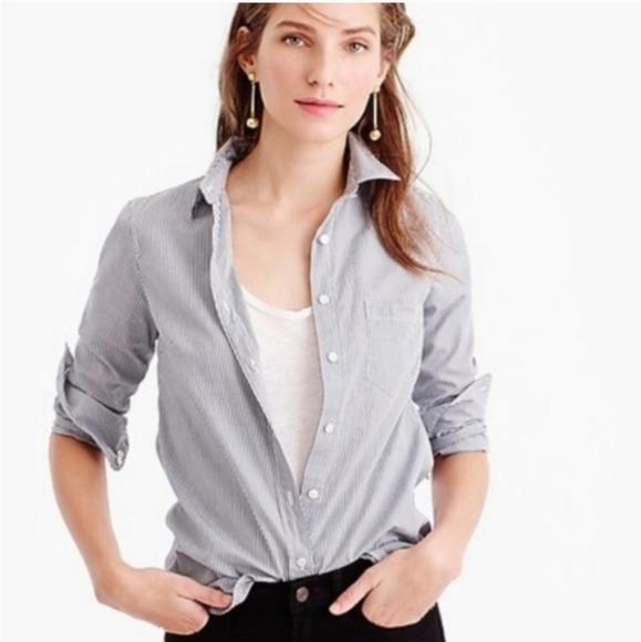 J. Crew Tops - J. Crew Everyday Shirt in Boy Fit Striped Shirt